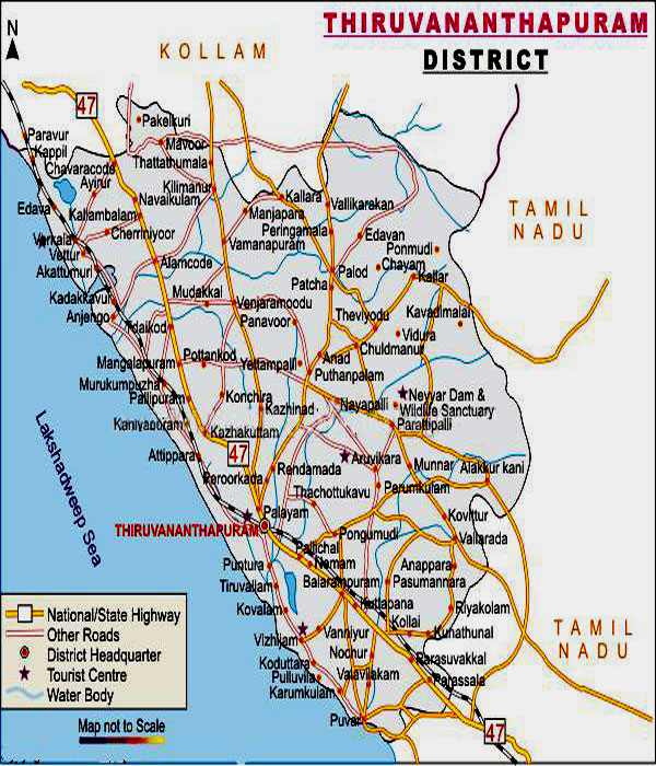 map of kerala state